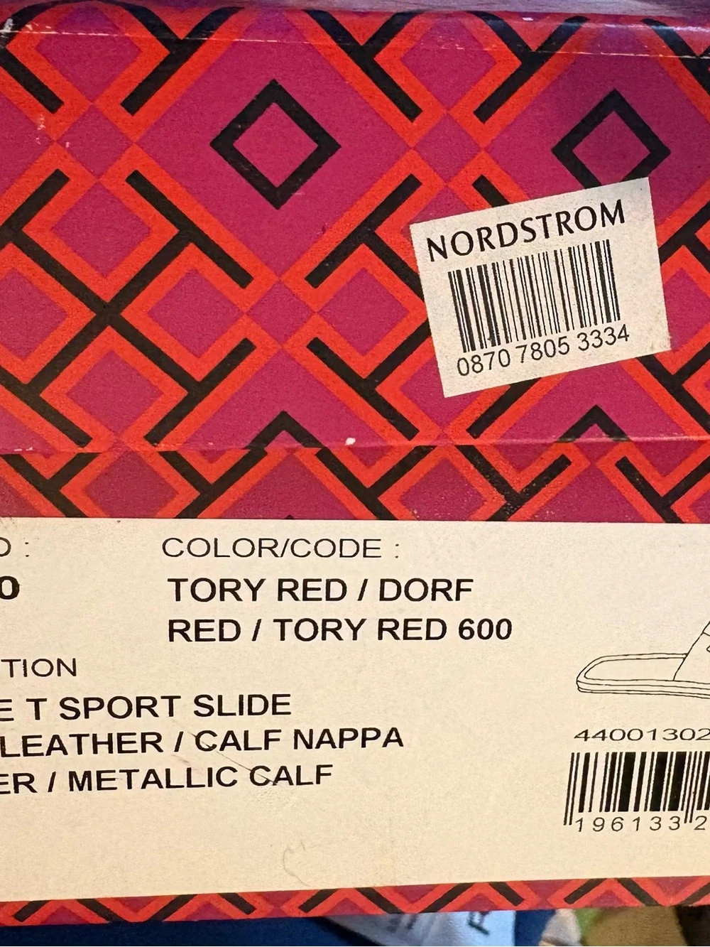 NIB Tory Burch T-Sport Double Slide Leather sandals Red